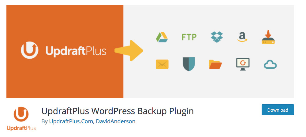Plug-in de backup UpdraftPlus WordPress